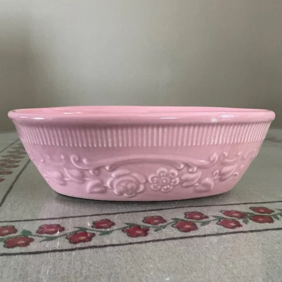 Vintage Taylor Smith Taylor TST Genuine Oven Serve Ware Pink Bowls USA Set of 2 - Picture 7 of 15
